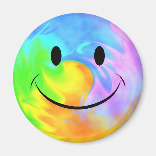 Rainbow Swirl Face Magnet Magneet (Voorkant)