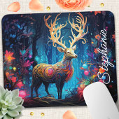 Rainbow Swirl Forest Herten gepersonaliseerd Muismat