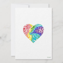 Rainbow Swirl Heart Kaart