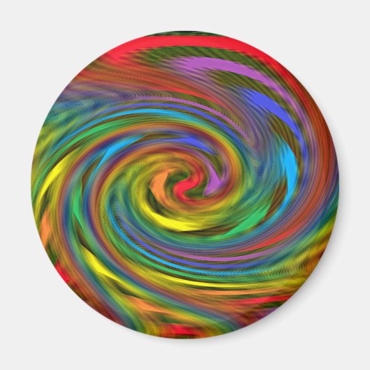 Rainbow Swirl Magnet Magneet (Voorkant)