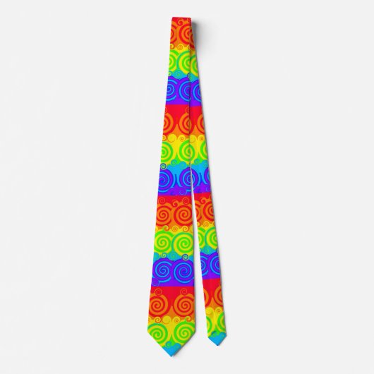 Rainbow Swirl Mannen Stropdas (Voorkant)