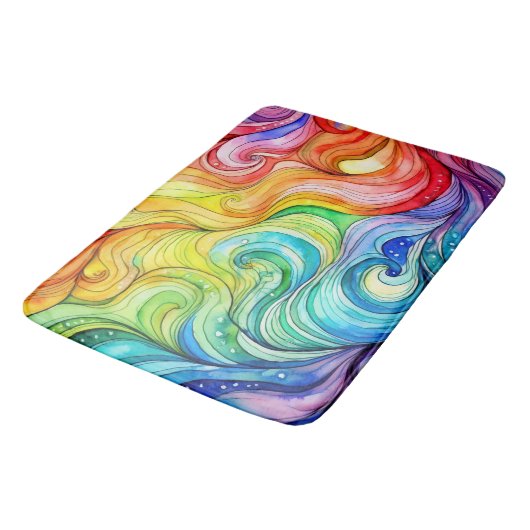 Rainbow Swirl Pattern Badmat (Gekanteld)