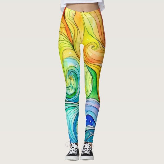 Rainbow Swirl Pattern Leggings (Voorkant)
