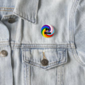 Rainbow Swirl Pronoun Pin (He/Him) Ronde Button 3,2 Cm (In situ)