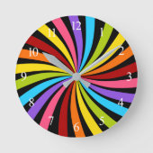 Rainbow Swirl Ronde Klok (Voorkant)