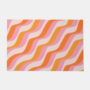 Rainbow Swirl Roze Oranje Abstract Retro Sunshine Deurmat