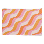 Rainbow Swirl Roze Oranje Abstract Retro Sunshine Kussensloop (Achterkant)