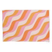 Rainbow Swirl Roze Oranje Abstract Retro Sunshine Kussensloop (Voorkant)