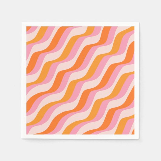 Rainbow Swirl Roze Oranje Abstract Retro Sunshine Servet (Voorkant)