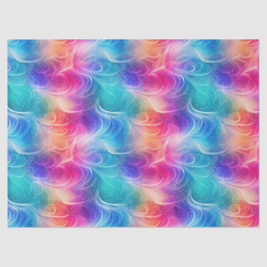 Rainbow Swirl Stardust Decoupage Tissuepapier (Voorkant)