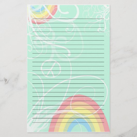Rainbow Swirl Stationery Briefpapier (Voorkant)