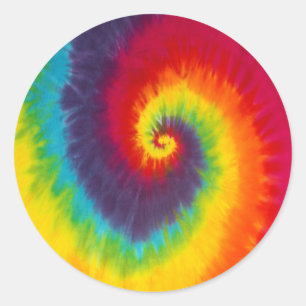 Rainbow Swirl Tie Dye Groovy Cool Colorful Ronde Sticker