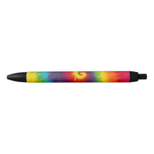 Rainbow Swirl Tie Dye Groovy Cool Colorful Zwarte Inkt Pen