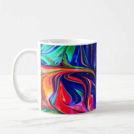 Rainbow Swirl Trippy Glow Stick Koffiemok (Links)