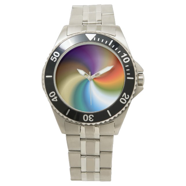 Rainbow Swirl Watch Horloge (Voorkant)