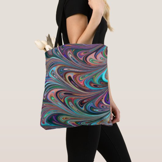 Rainbow Swirls canvas tas (Dichtbij)