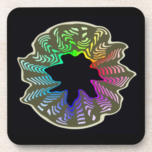 Rainbow Swish Onderzetter met Cork Backing (Voorkant)