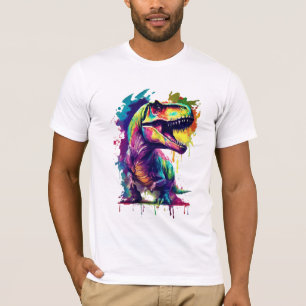 Rainbow T-Rex Dinosaurus Digitale Kunst T-shirt On