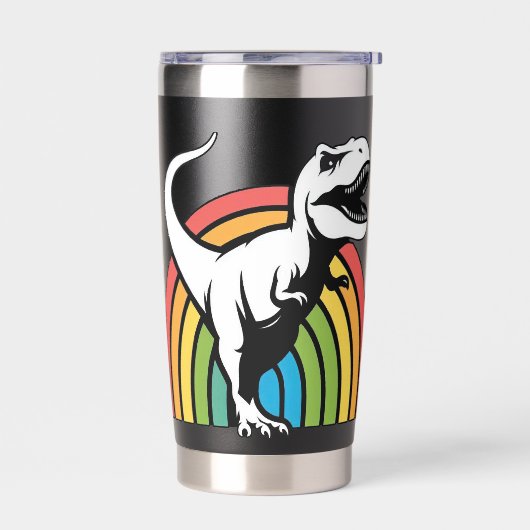 Rainbow T Rex Geïsoleerde Drinkbeker (Links)