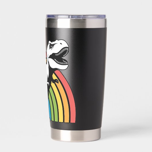Rainbow T Rex Geïsoleerde Drinkbeker (Achterkant)