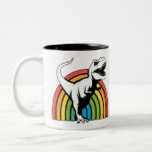 Rainbow T Rex Tweekleurige Koffiemok (Links)