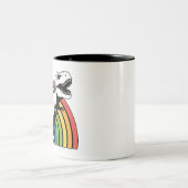 Rainbow T Rex Tweekleurige Koffiemok (Center)