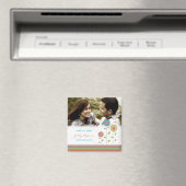 Rainbow Tall Flowers Bewaar de datum bruiloft magn Magneet (Insitu (Vaatwasser))