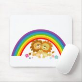 Rainbow Tango-Cute Cartoon Lions Mousepad Muismat (Met muis)