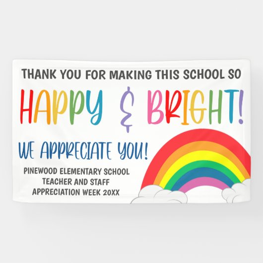 Rainbow Teacher Appreciation Week Banner (Horizontaal)