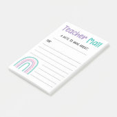 Rainbow Teacher Mail Post-it® Notes (Schuin)