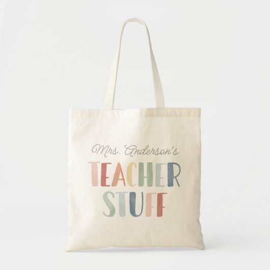 Rainbow Teacher Stuff Teacher Appreciate Gift Tote Bag (Voorkant)