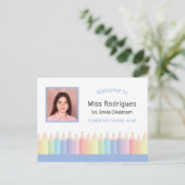 Rainbow Teacher Welkom op het Briefkaart (Staand voorkant)