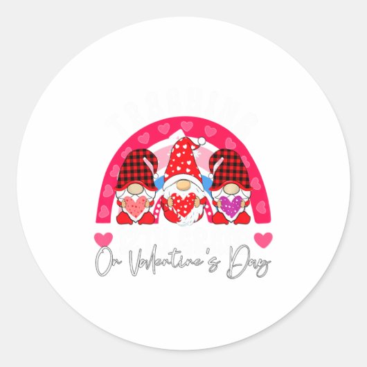 Rainbow Teaching 12th Grade On Valentines Day Tea Ronde Sticker (Voorkant)
