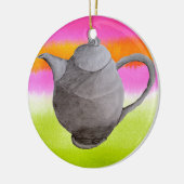 Rainbow Teapot arty tea party Keramisch Ornament (Links)