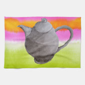 Rainbow Teapot arty tea party Theedoek (Horizontaal)