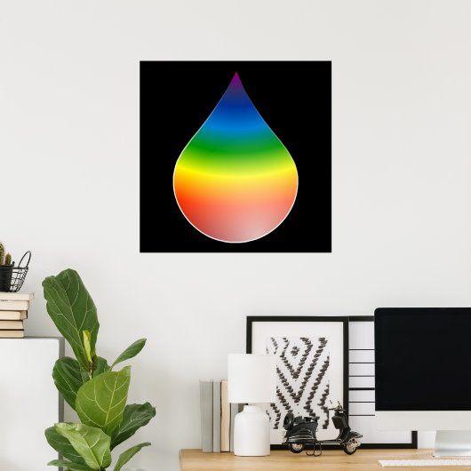 RAINBOW TEARDROP POSTER (Thuiskantoor)