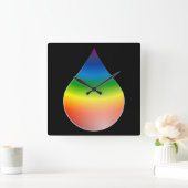 RAINBOW TEARDROP VIERKANTE KLOK (Huis)