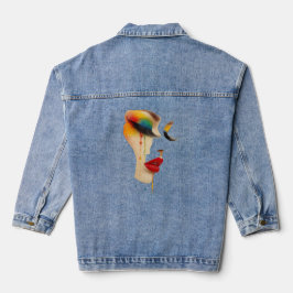 Rainbow Tears Art Denim Jacket