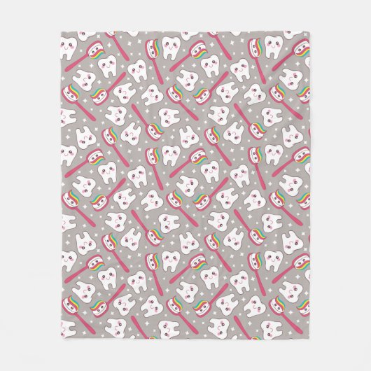 Rainbow Teeth Pattern Fleece Deken (Voorkant)