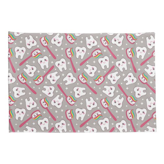 Rainbow Teeth Pattern Kussensloop (Achterkant-Rechts)