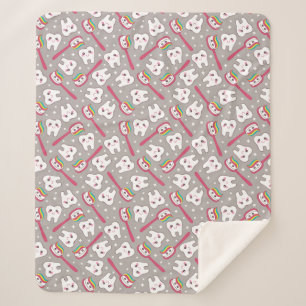 Rainbow Teeth Pattern Sherpa Deken