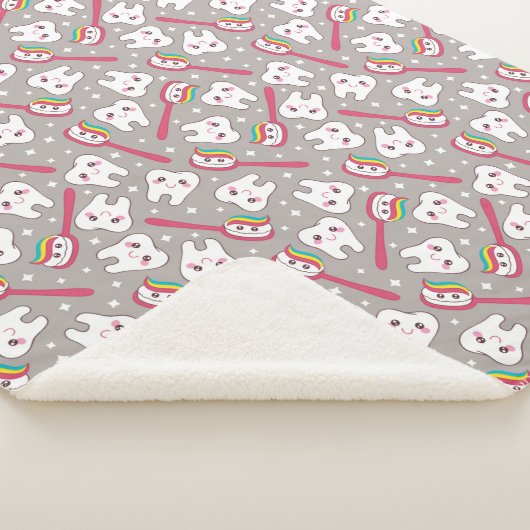 Rainbow Teeth Pattern Sherpa Deken (3/4)