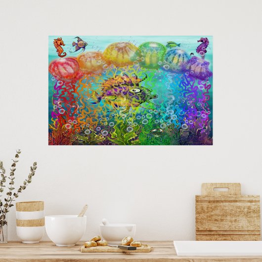 Rainbow Tentacles Poster (Keuken)