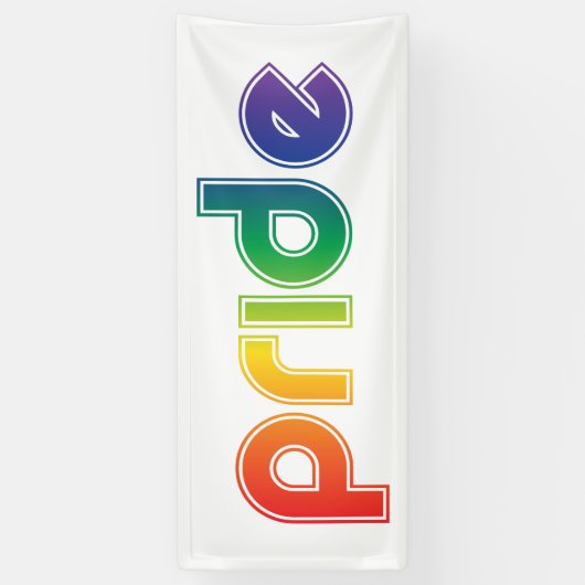 Rainbow Text Gay Pride Banner (Verticaal)