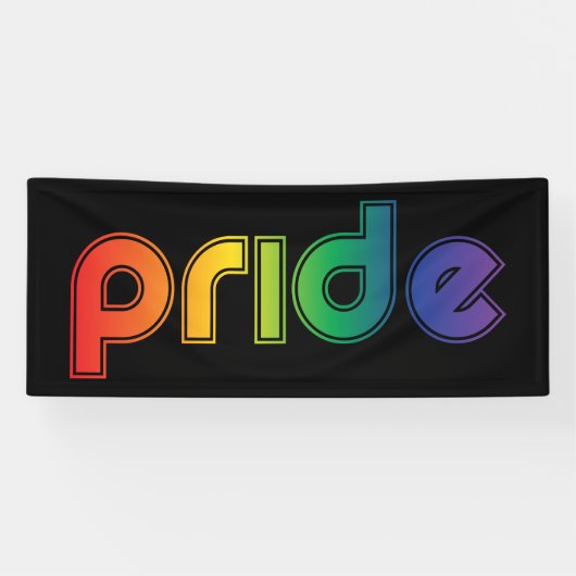 Rainbow Text Gay Pride Banner (Horizontaal)