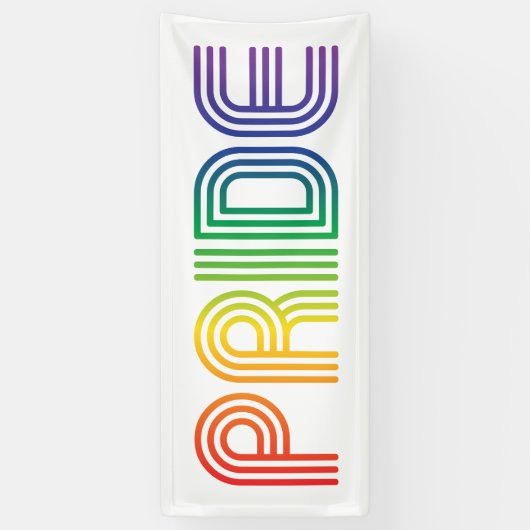 Rainbow Text Gay Pride Banner (Verticaal)