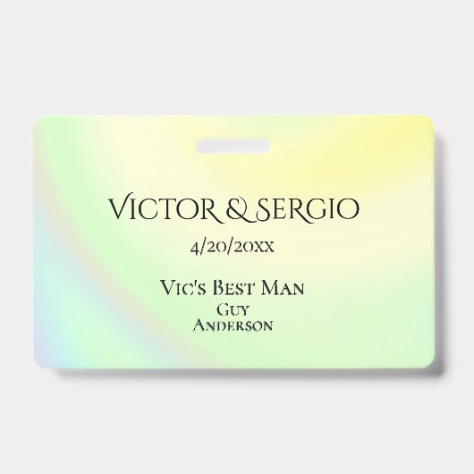 Rainbow Theme Weddenschap ID Dubbelzijdig Badge (Front)