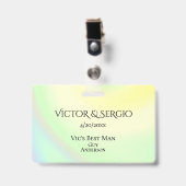 Rainbow Theme Weddenschap ID Dubbelzijdig Badge (Front with Clip)