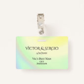 Rainbow Theme Weddenschap ID Dubbelzijdig Badge (Achterkant met clip)