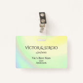 Rainbow Theme Weddenschap ID Dubbelzijdig Badge (Voorkant met clip)